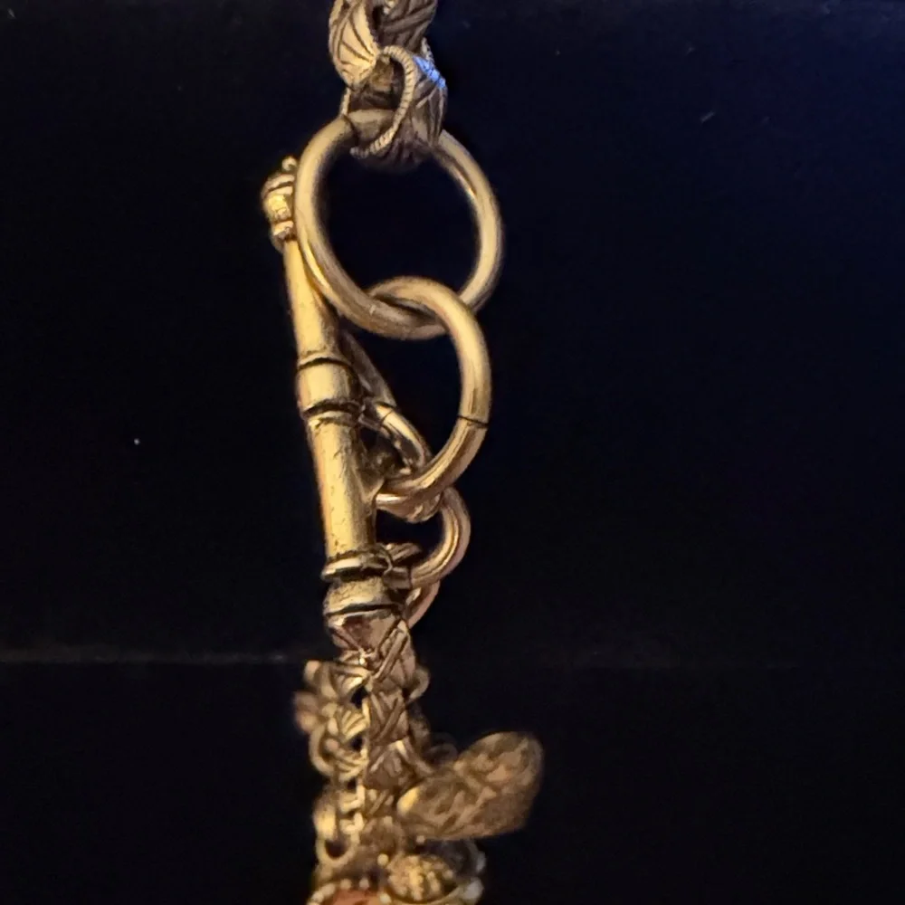 Vintage Gold Tone Amber Charm Bracelet - Picture 10 of 11